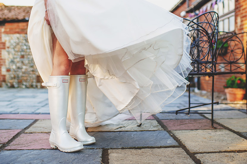 white bridal wellies