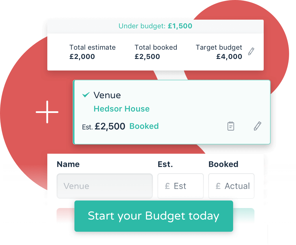 Screenshot of Bridebook app Budget Tool 