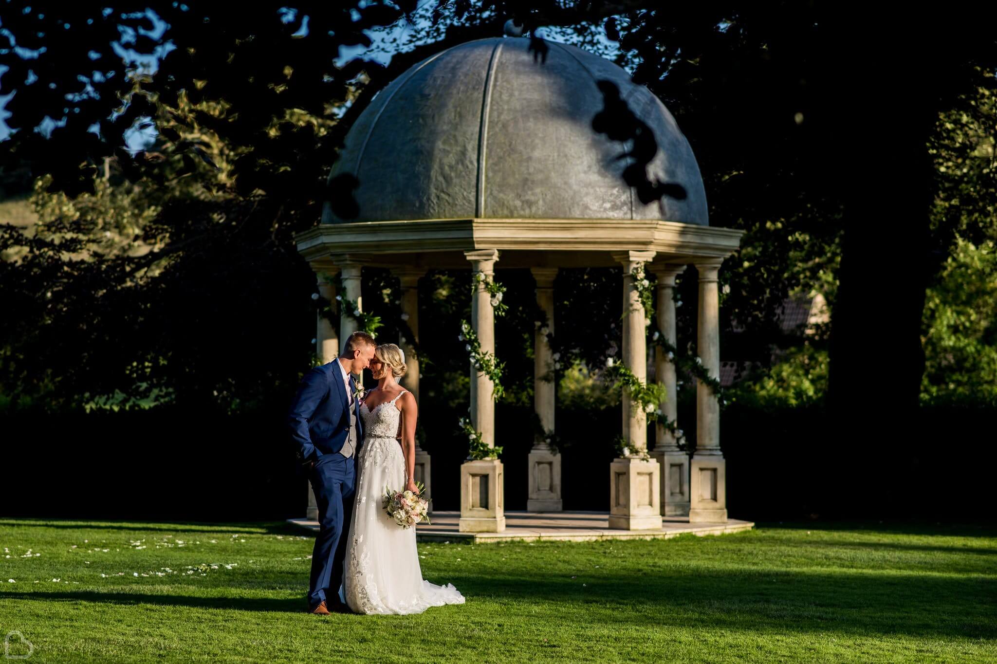 wentbridge house hotel, a married couple kiss outside