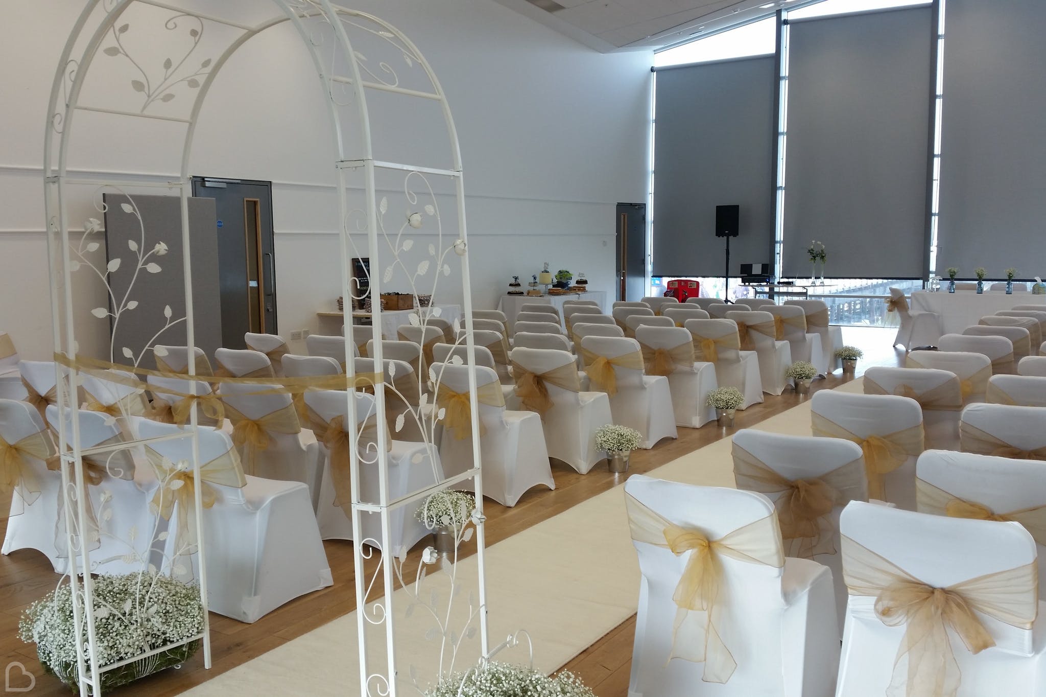 The royal pavilian, southen pier set up for a wedding ceremony