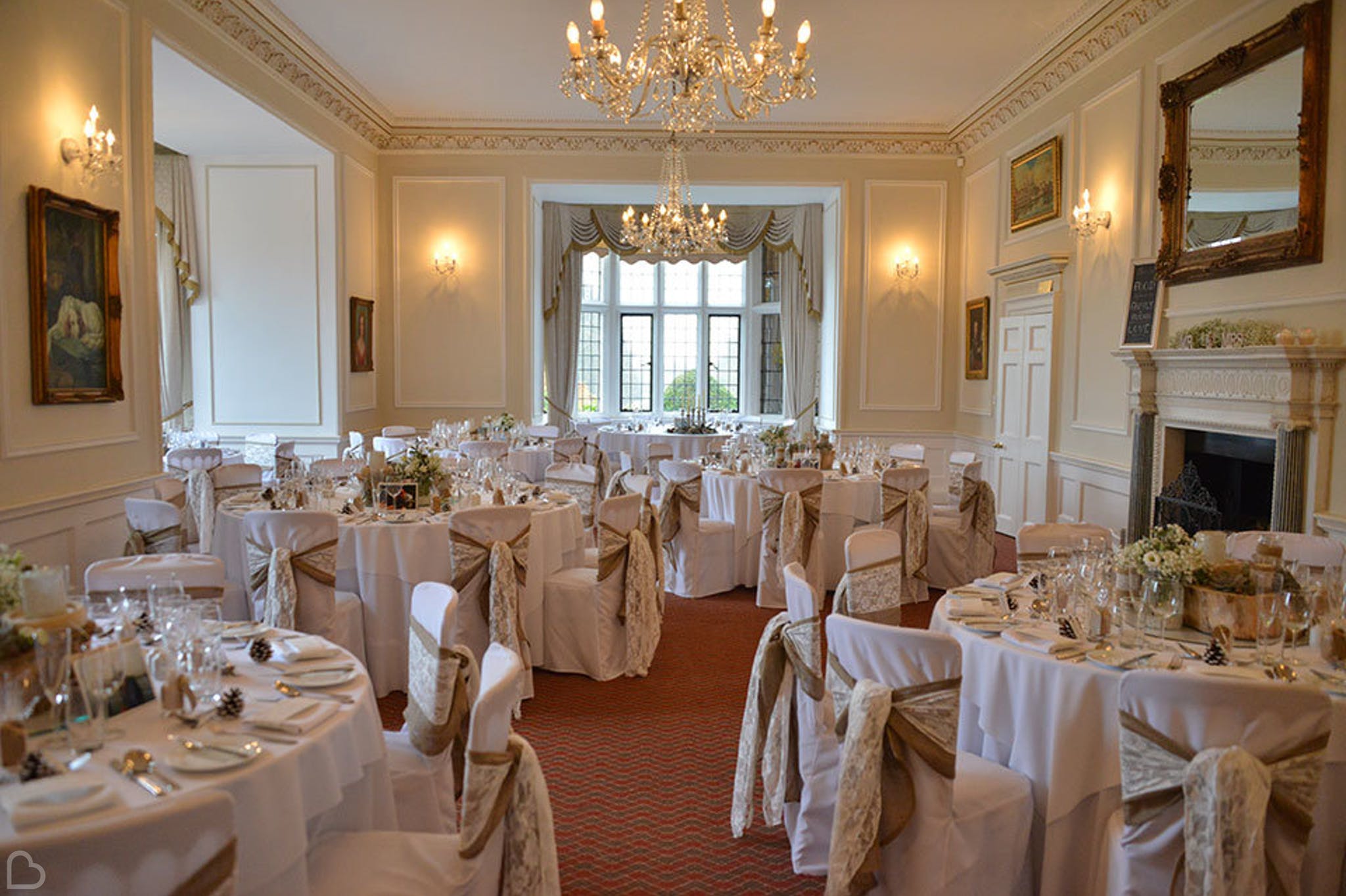 Goldsborough Hall ready for a wedding lunch.