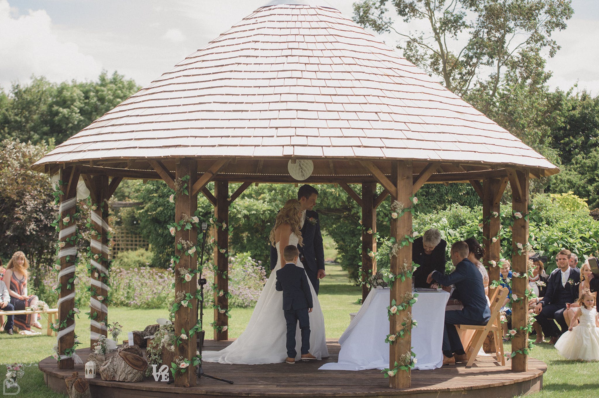 Gazeebo at The Garden, a woodlands wedding venue in Kent.