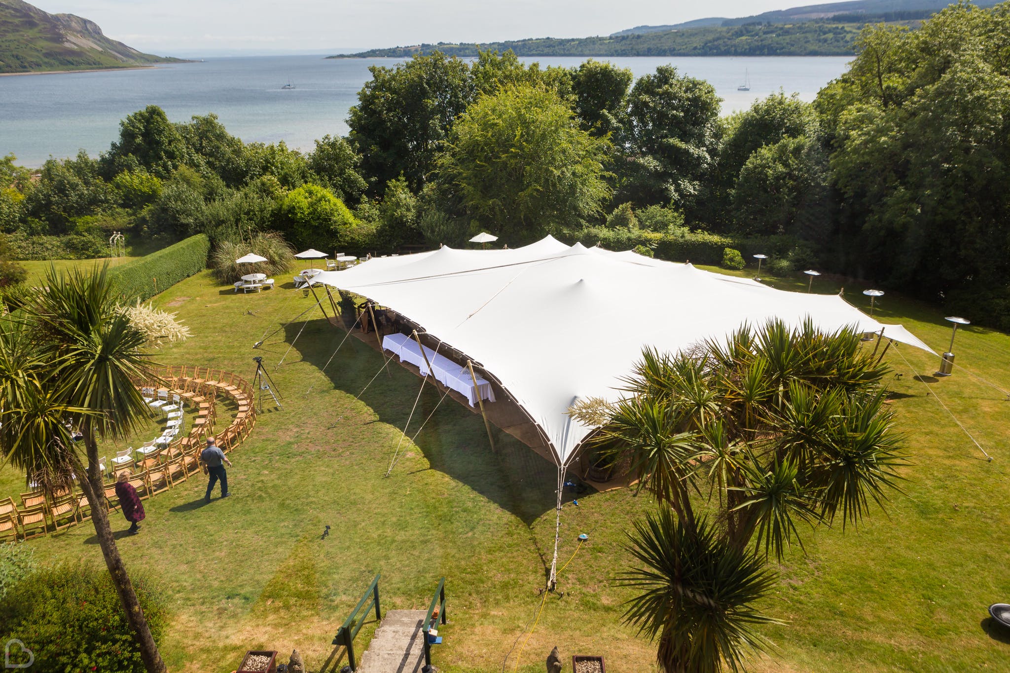 The Arran Lodge and lake. A beautiful woodlands wedding venue in North Ayrshire.