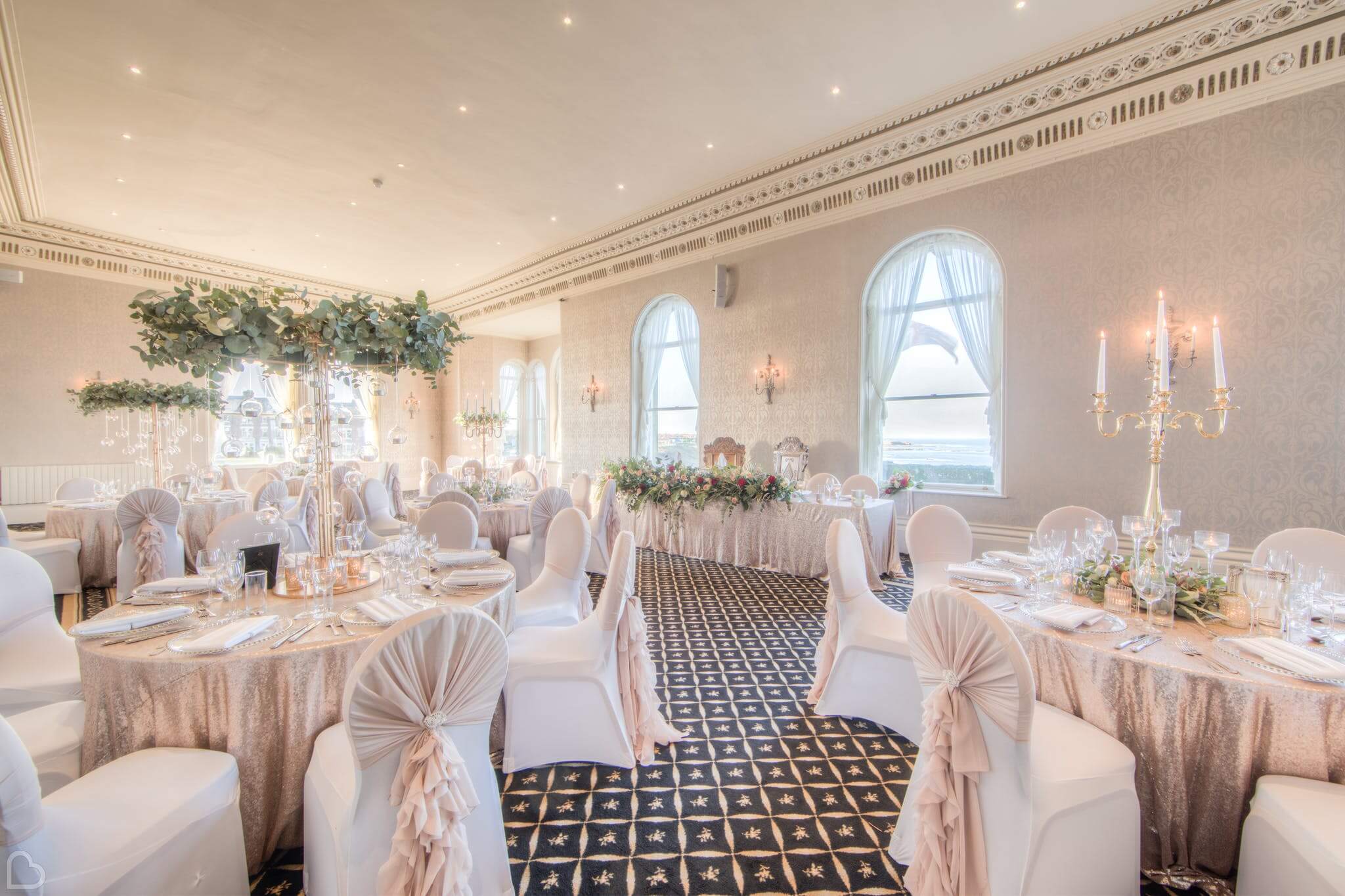 The Grand Hotel in Tynemouth, ready for a wedding ceremony