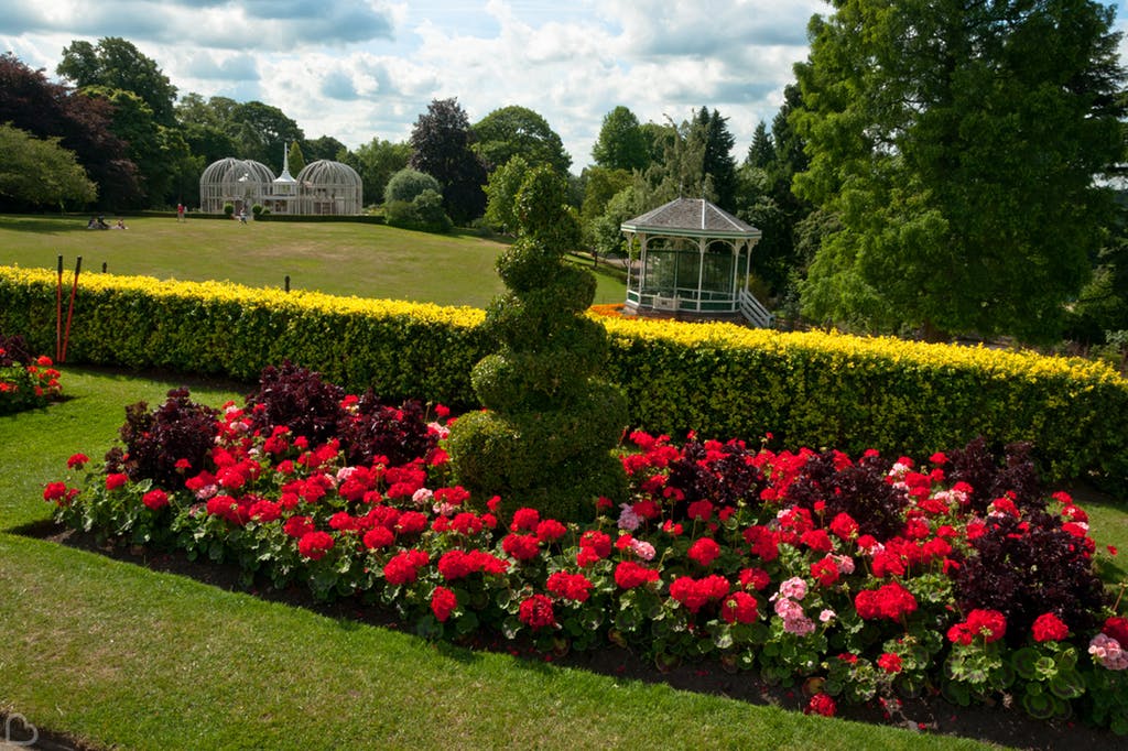 Birmingham Botanical Gardens on a beautiful sunny day.