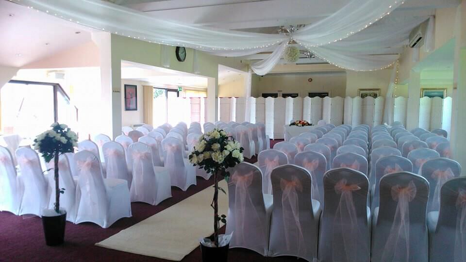 Chairs set up for wedding ceremony at Langdon Hills