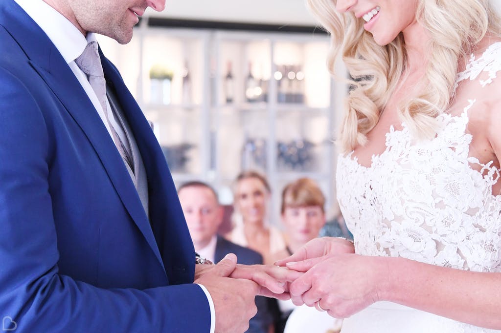 Bride and Groom exchanging rings 