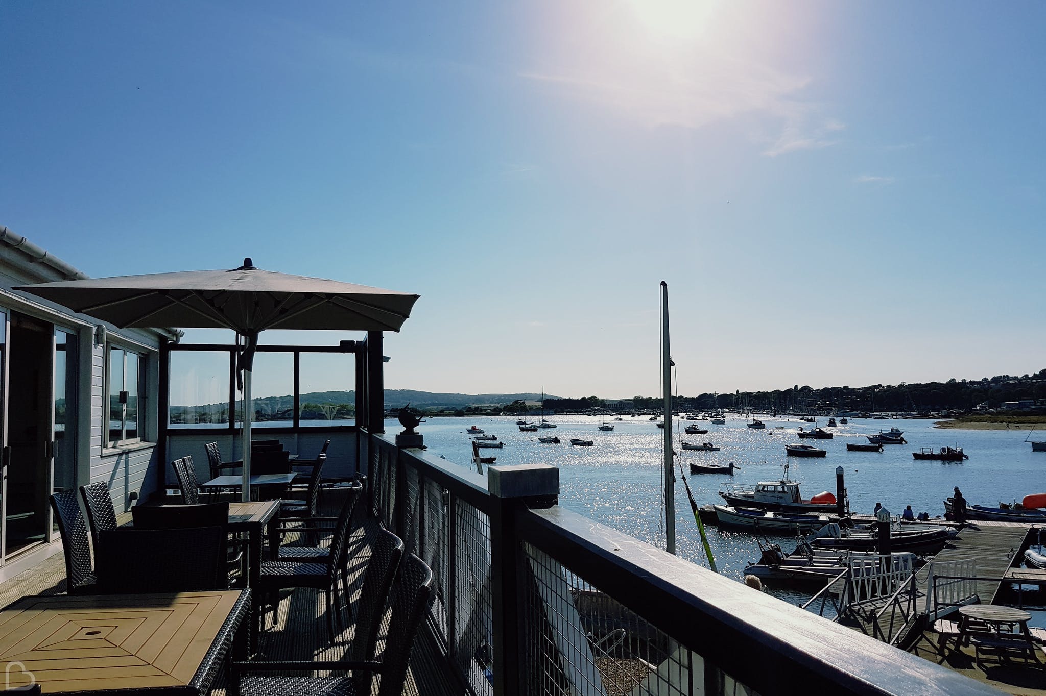 amazing view of the sea at the balcony of Bembridge Sailing Club