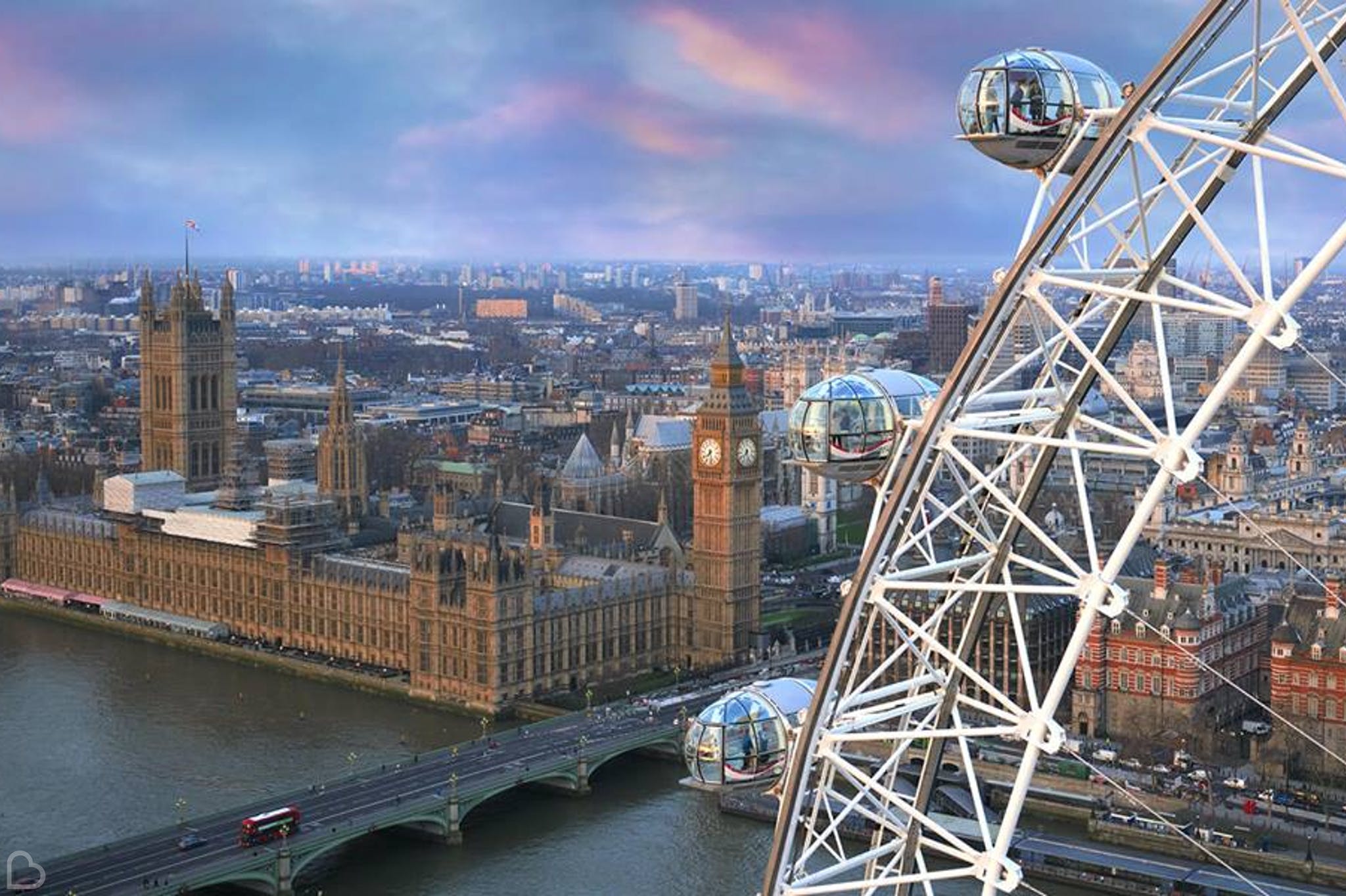 views from above the london eye.