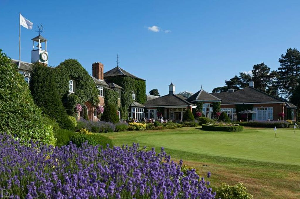 beautiful gardens at the belfry wedding venue.