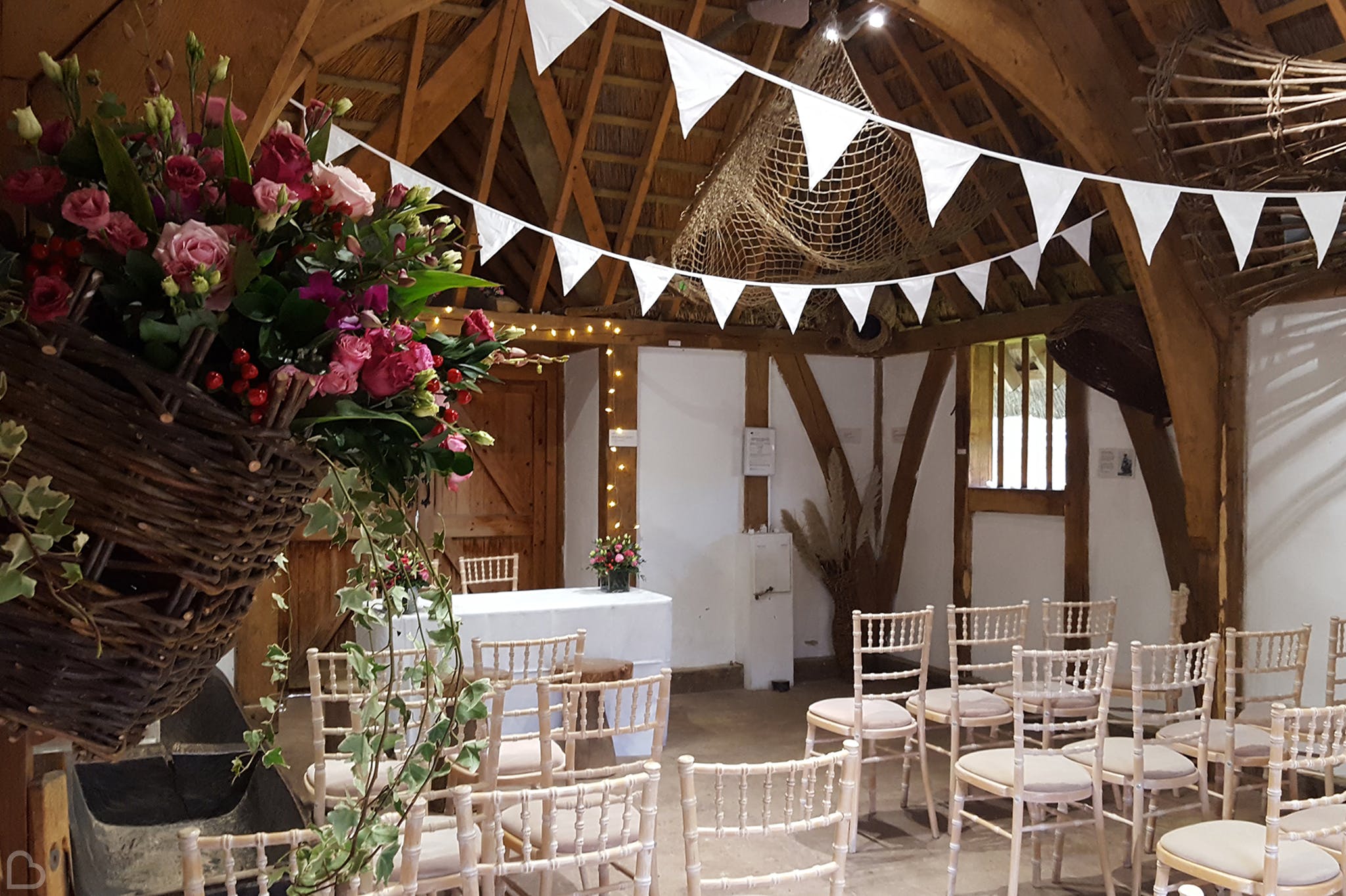 wwt london wetland centre set up for wedding ceremony.