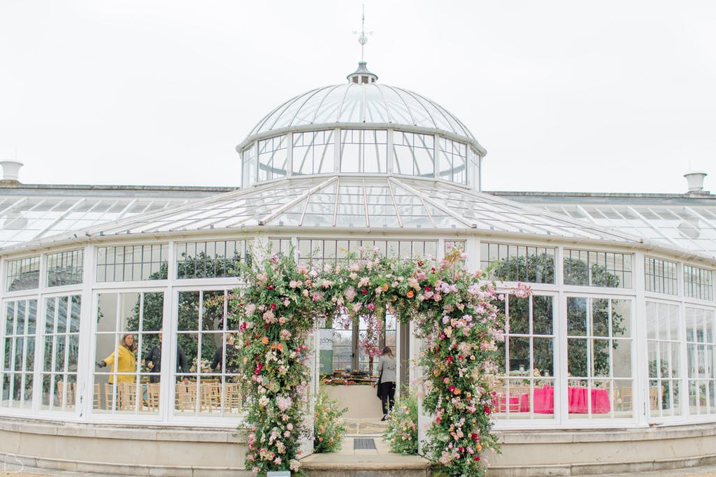 Chiswick house gardens decorated with flowers all over.