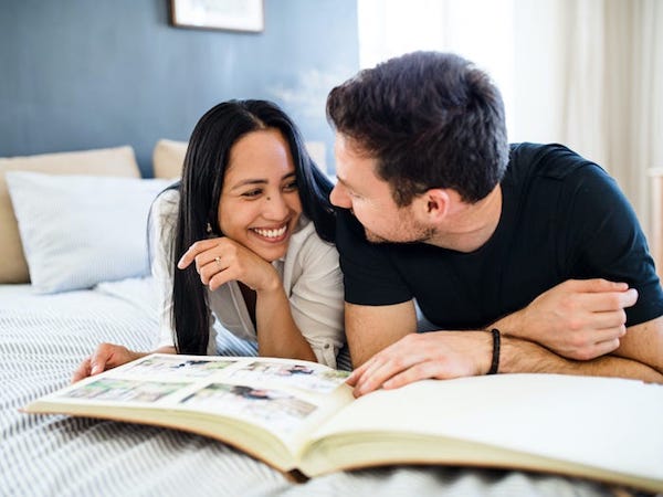 couple with scrapbook