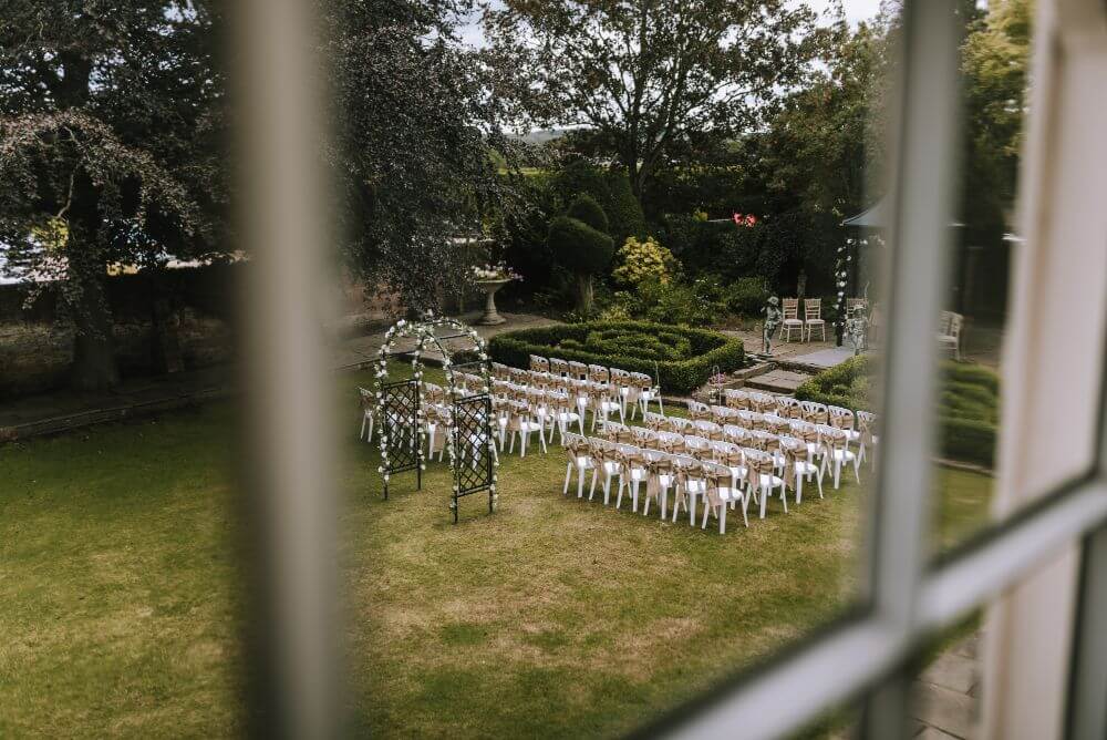 Perspective of the gazebo from the window.