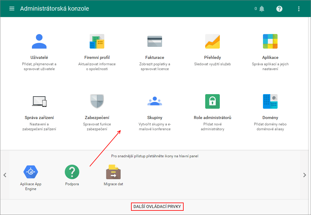 G-Suite administrátorská konzole