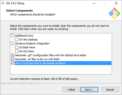 Git Bash instalace