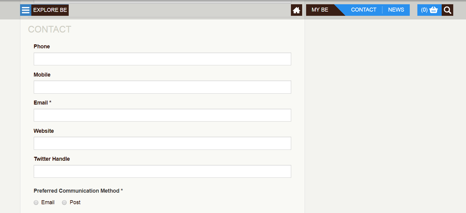 Contact details on My Account