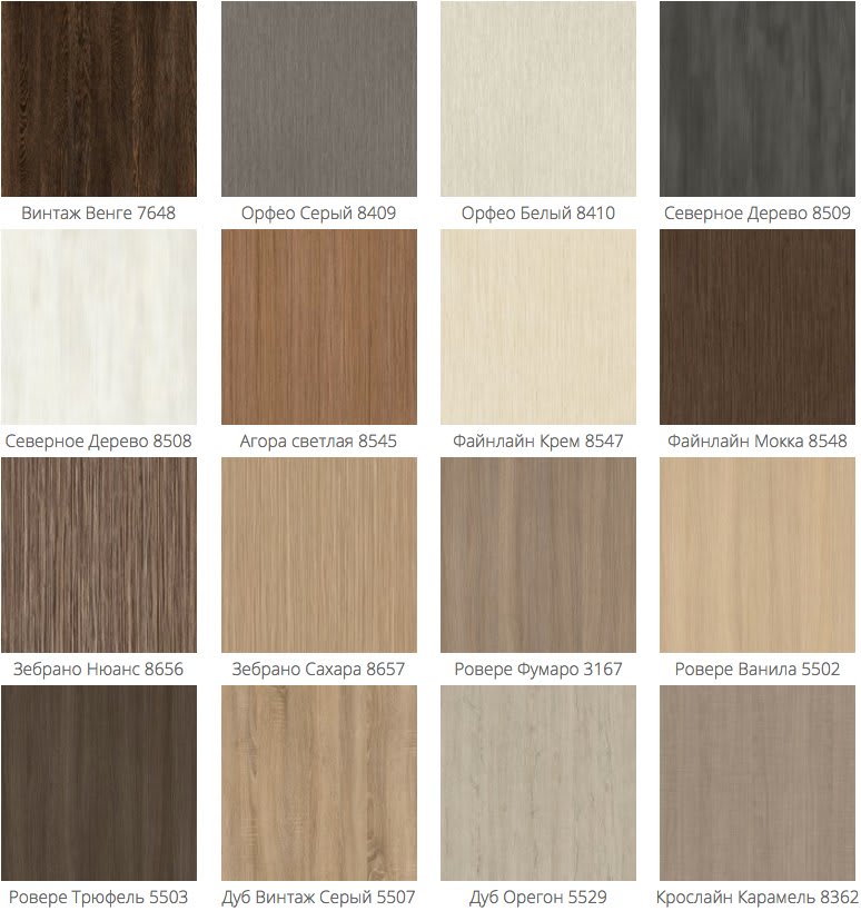 Образцы ЛДСП компании Kronospan 8 Изготовление, ремонт, модернизация торговой и корпусной мебели в Москве - Образцы ЛДСП компании Kronospan