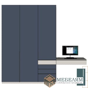 Шкаф Альпийский Шёлк + рабочий стол