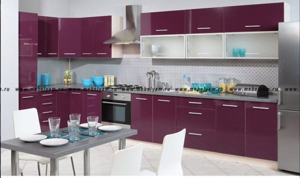 Кухня на заказ (МДФ) Бордовый