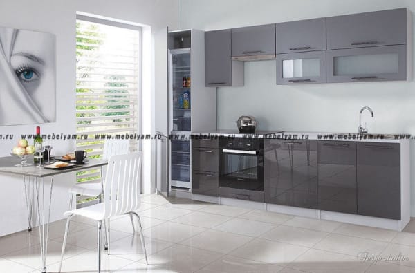 Кухня на заказ (МДФ) Серый