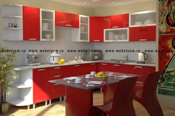Кухня на заказ (МДФ) Красный