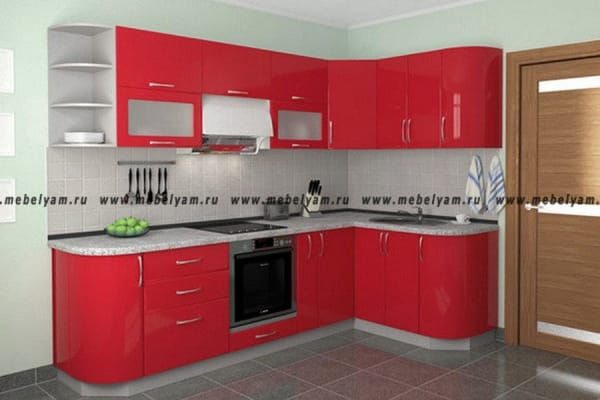 Кухня на заказ (МДФ) Красный