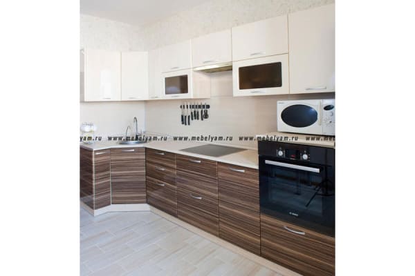 Кухня на заказ (МДФ) Зебрано