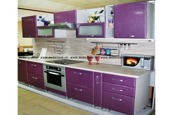 Кухня на заказ (МДФ) Сиреневый