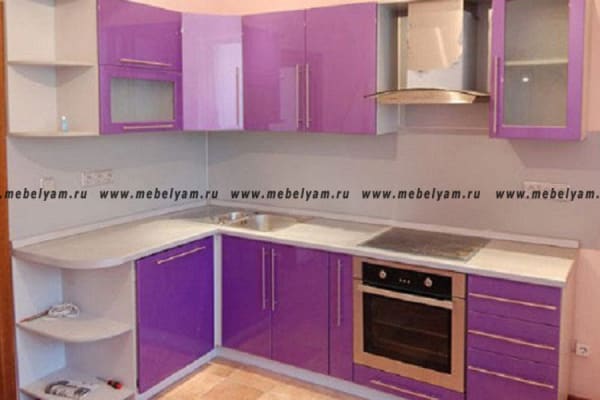 Кухня на заказ (МДФ) Сиреневый