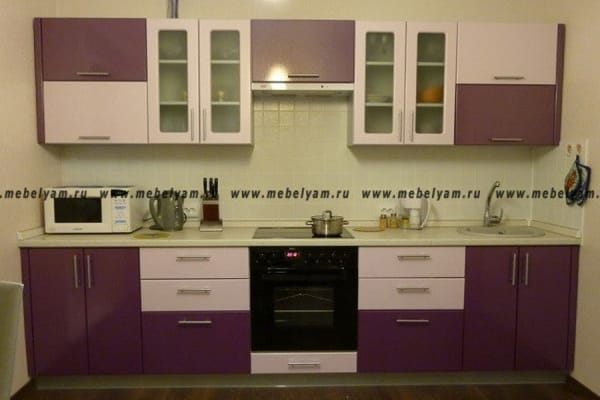 Кухня на заказ (МДФ) Сиреневый