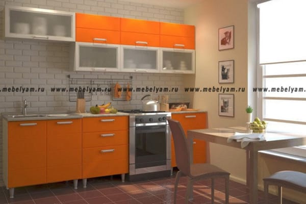 Кухня на заказ (МДФ) Оранжевый