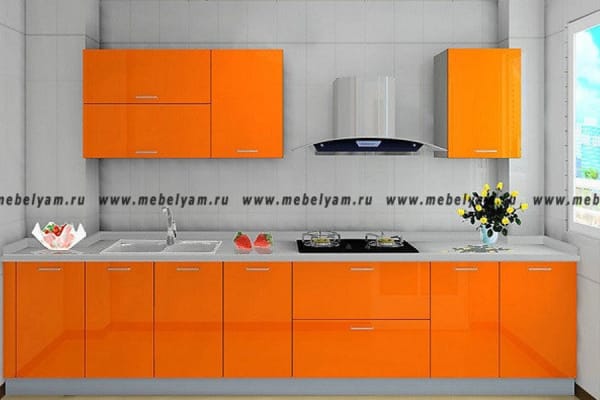 Кухня на заказ (МДФ) Оранжевый