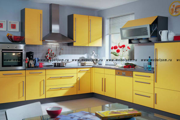 Кухня на заказ (МДФ) Жёлтый