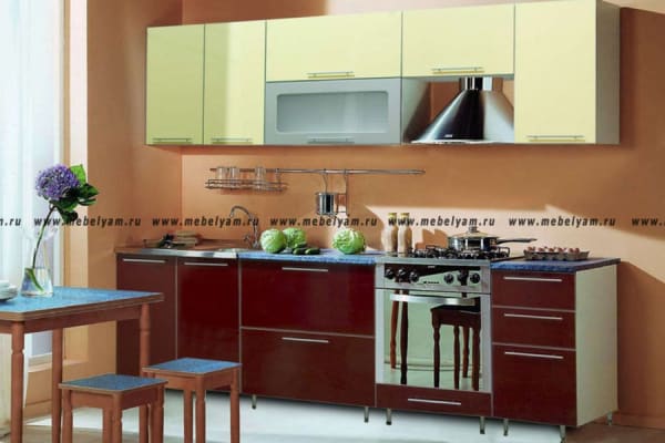 Кухня на заказ (МДФ) Бордовый