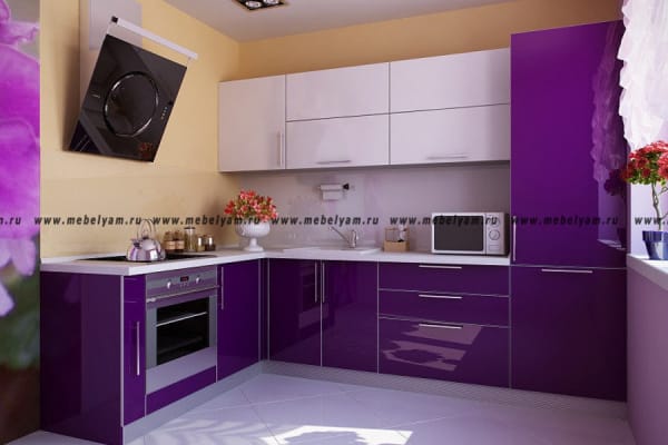 Кухня на заказ (МДФ) Фиолетовый