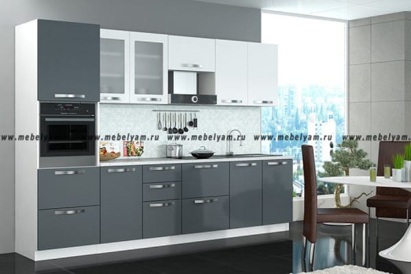 Кухня на заказ (МДФ) Серый