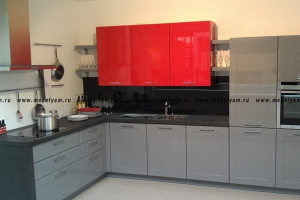 Кухня на заказ (МДФ) Серый