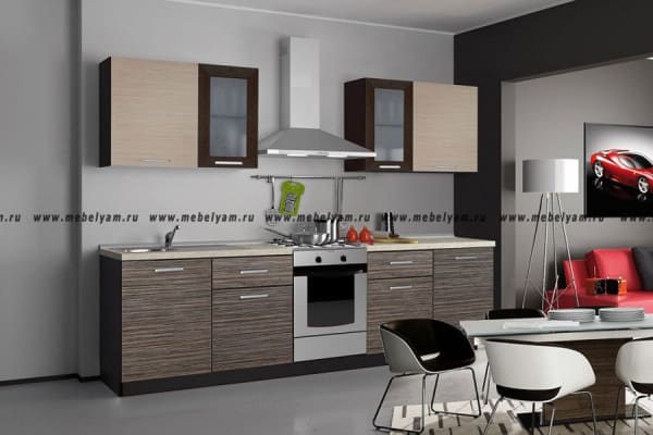 Кухня на заказ (МДФ) Зебрано