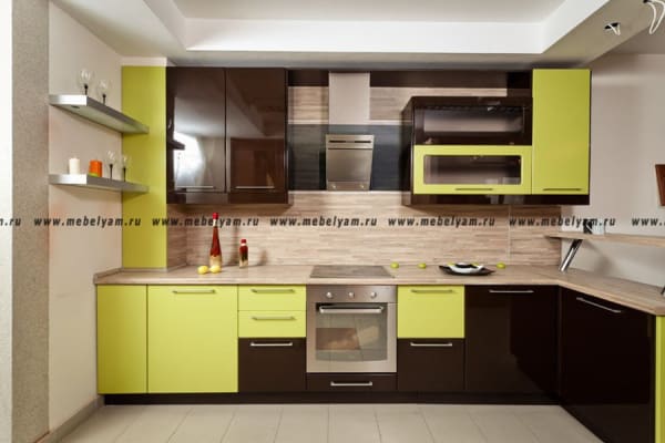 Кухня на заказ (МДФ) Оливковый