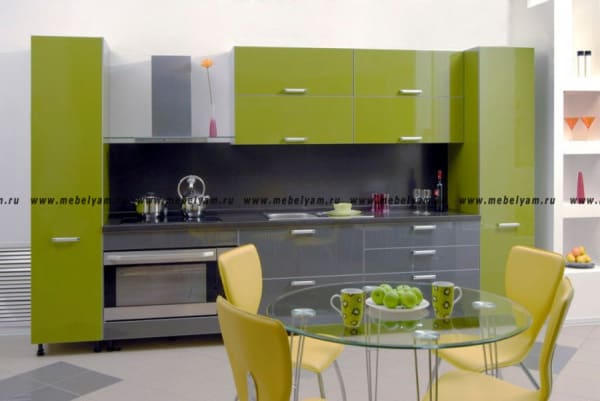 Кухня на заказ (МДФ) Оливковый