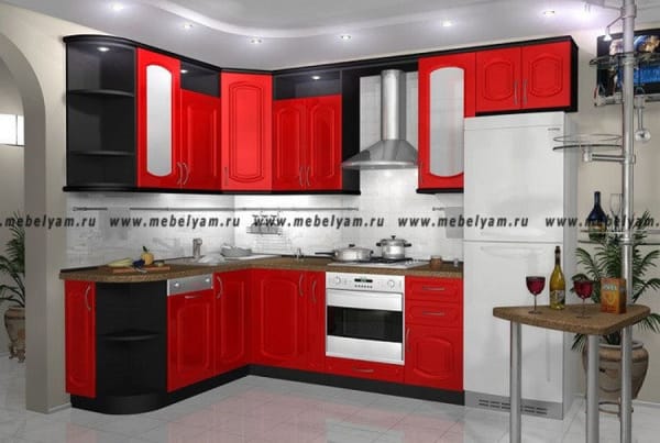 Кухня на заказ (МДФ) Красный