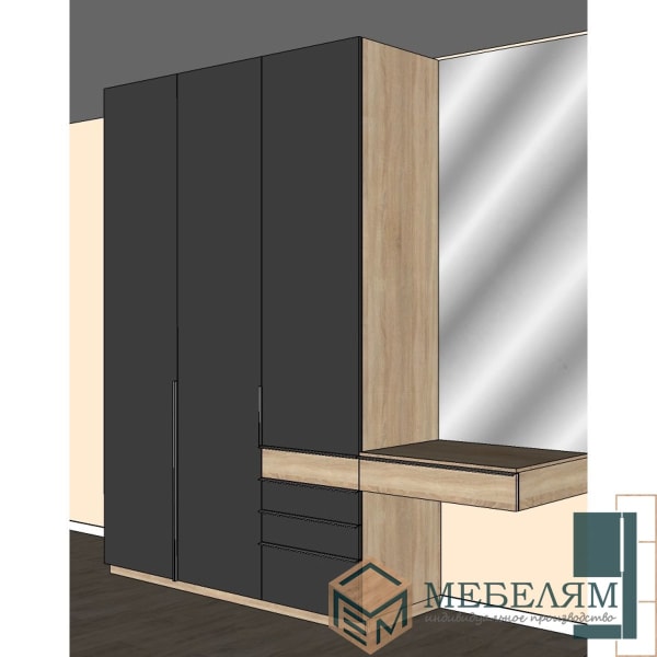 Шкаф гардеробный Монако Графит
