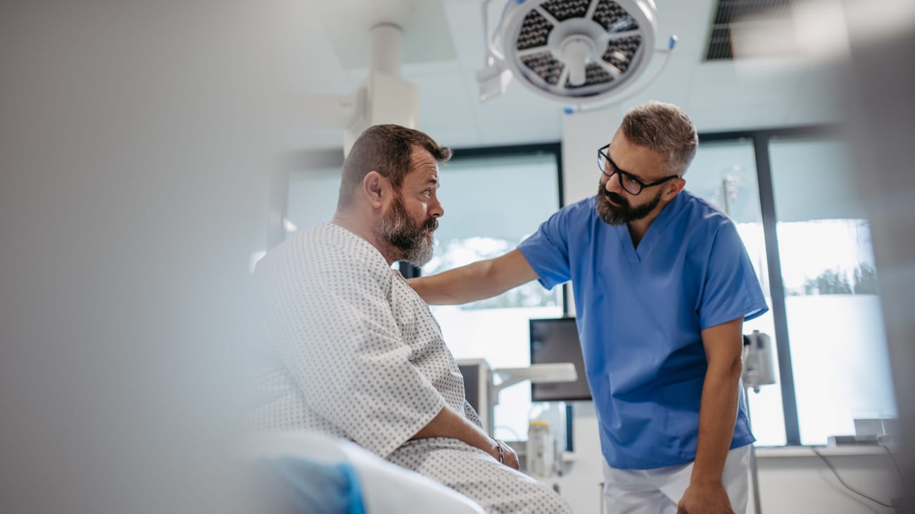 Doctor with overweight patient