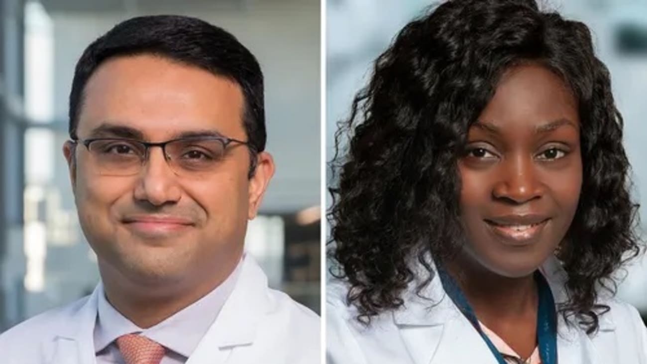 Drs. Dharam Kumbhani (left) and Laurette Mbuntum (right)