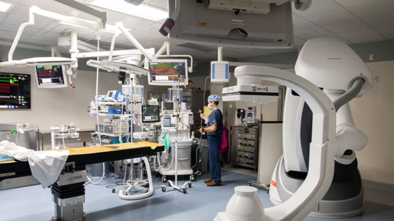 MUSC Health nurse anesthetist Brady Thomas works in the new operating room.