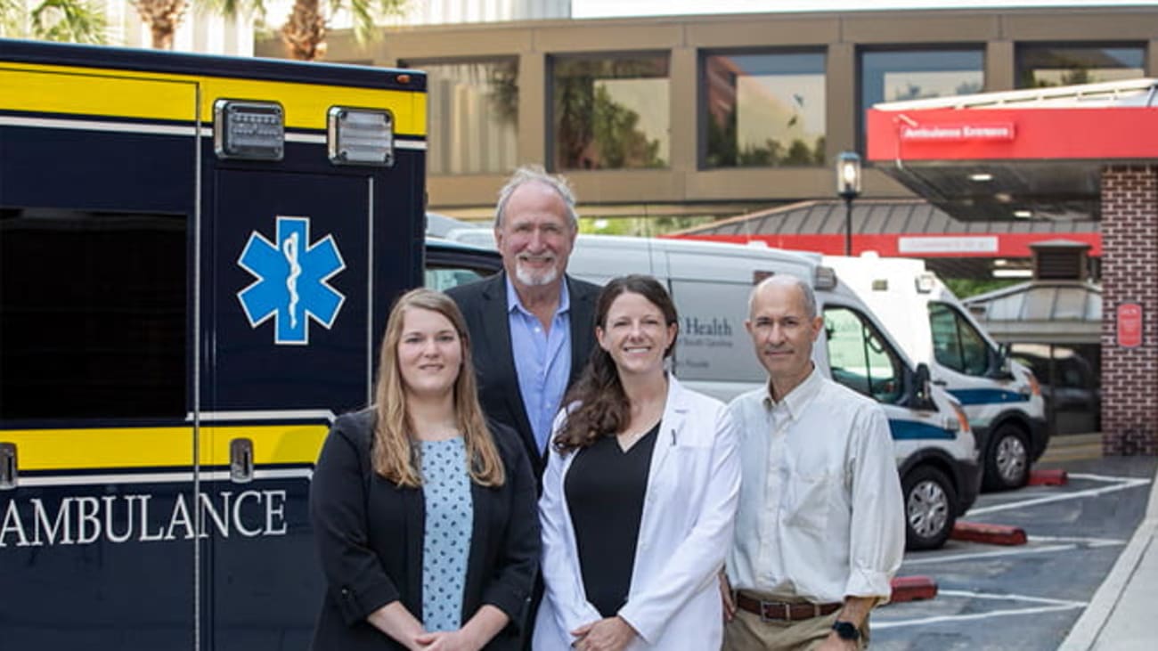 Some members of the O2 Net team: (back row)Leslie Lenert, M.D.; (front row, left to right) Elizabeth Szwast, LindseyJennings, M.D., and Jihad Obeid, M.D.