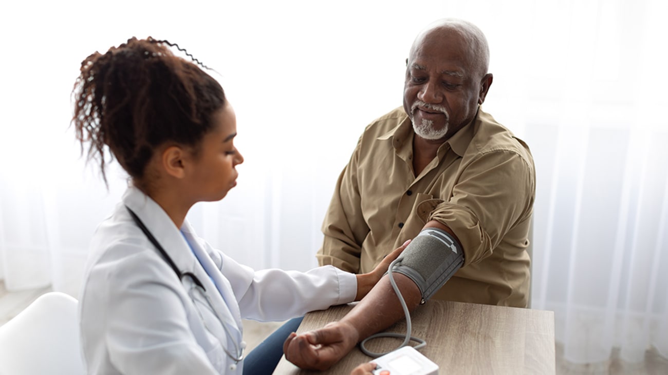 Patient with Blood Pressure Cuff