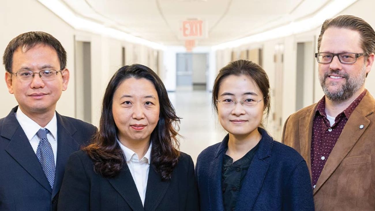 UT Southwestern researchers involved in the study include (from left) Guanghua Xiao, Ph.D., Yang Xie, Ph.D., Shidan Wang, Ph.D., and Justin Bishop, M.D.