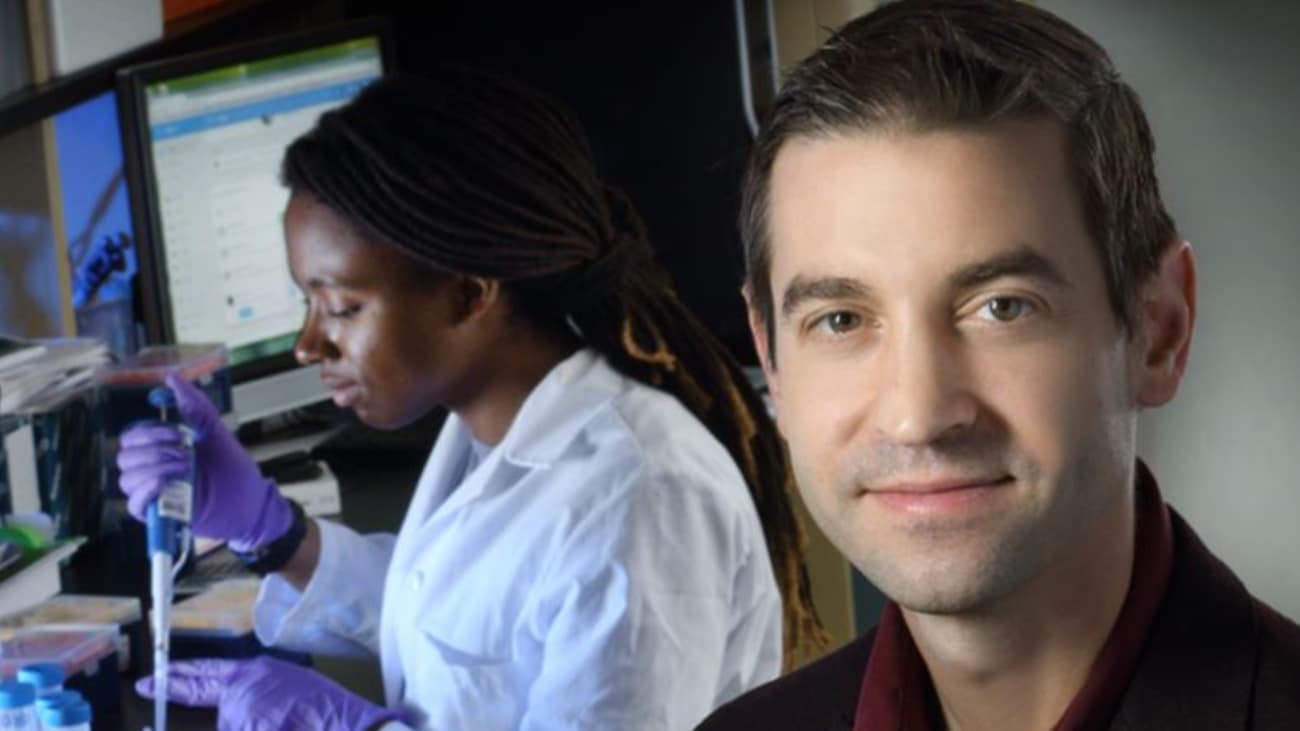 “All this evidence,” says Zachary Kaminsky, “gives us hope that biosignatures could be used to help plan treatment for severely depressed people.” (Left, lab tech Ilenna Jones performs epigenetic biomarker testing on blood.)